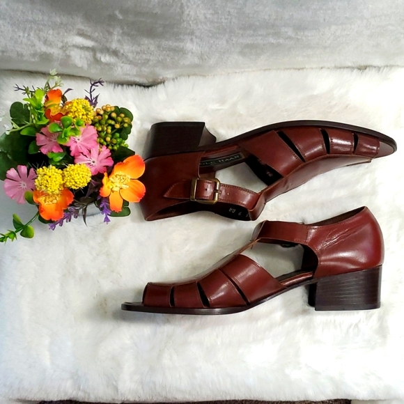 Vintage Cole Haan Chestnut Brown Fisherman Shoes - Picture 2 of 7